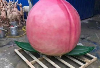 彩繪桃子雕塑 仿真雕塑 步行街擺件