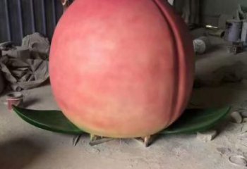 抽象桃子雕塑 店門口彩繪雕塑 步行街擺件