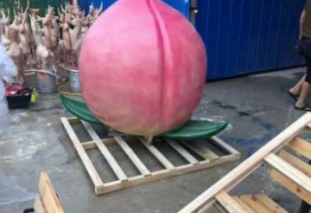 大型桃子雕塑 步行街水果雕塑 仿真擺件