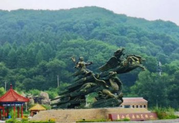 長(zhǎng)壽夸父逐日雕塑，鑄銅神話人物雕塑