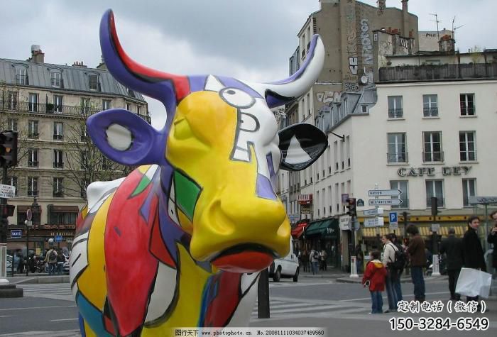 幼兒園小牛雕塑,動(dòng)物主題,仿古工藝