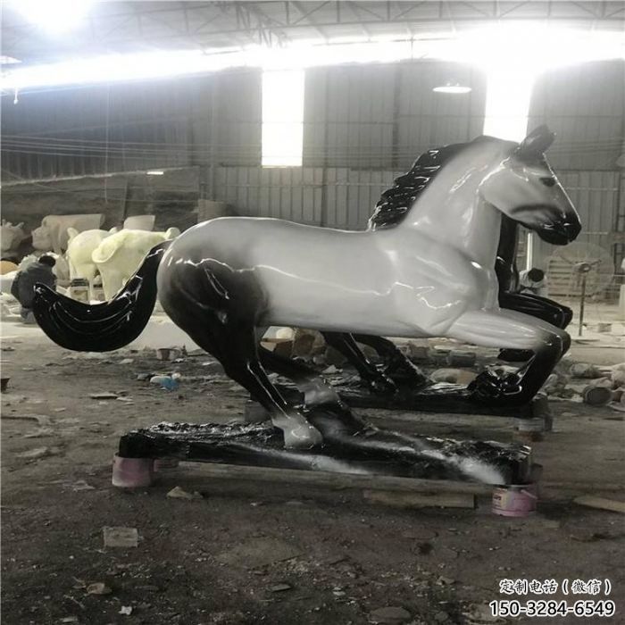 廣場戰馬雕塑,動物擺件,仿古工藝